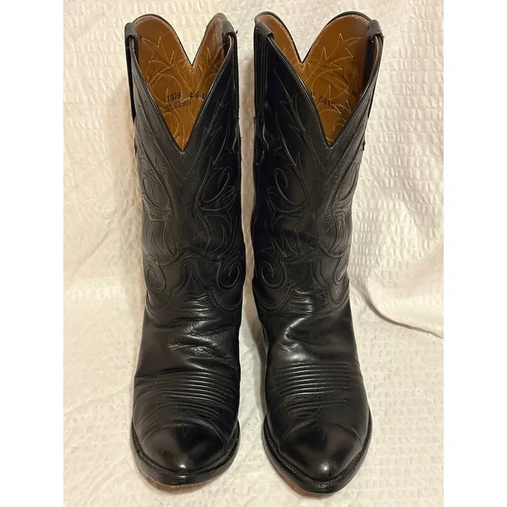 Lucchese Classics L1309 Goatskin Vine Leather Cowboy Western Boots Mens Size 8.5